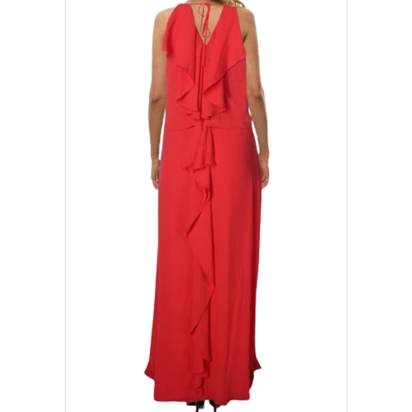 BCBGMAXAZRIA JANISA HALTER NECK RUFFLE DRESS - Picture 8 of 16